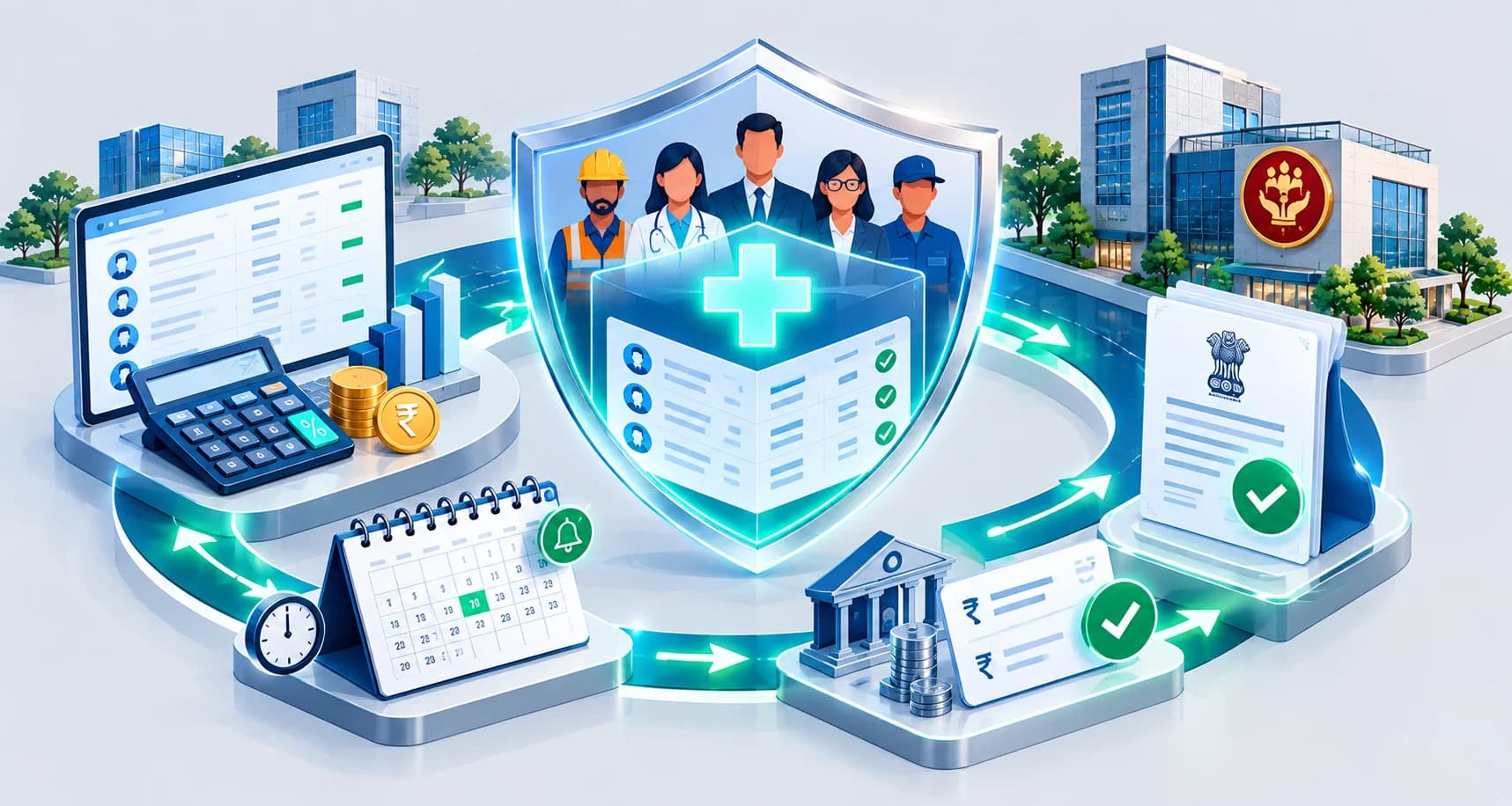 ESI return filing, Employees State Insurance filing, ESIC monthly contribution, ESI compliance India, ESI challan filing