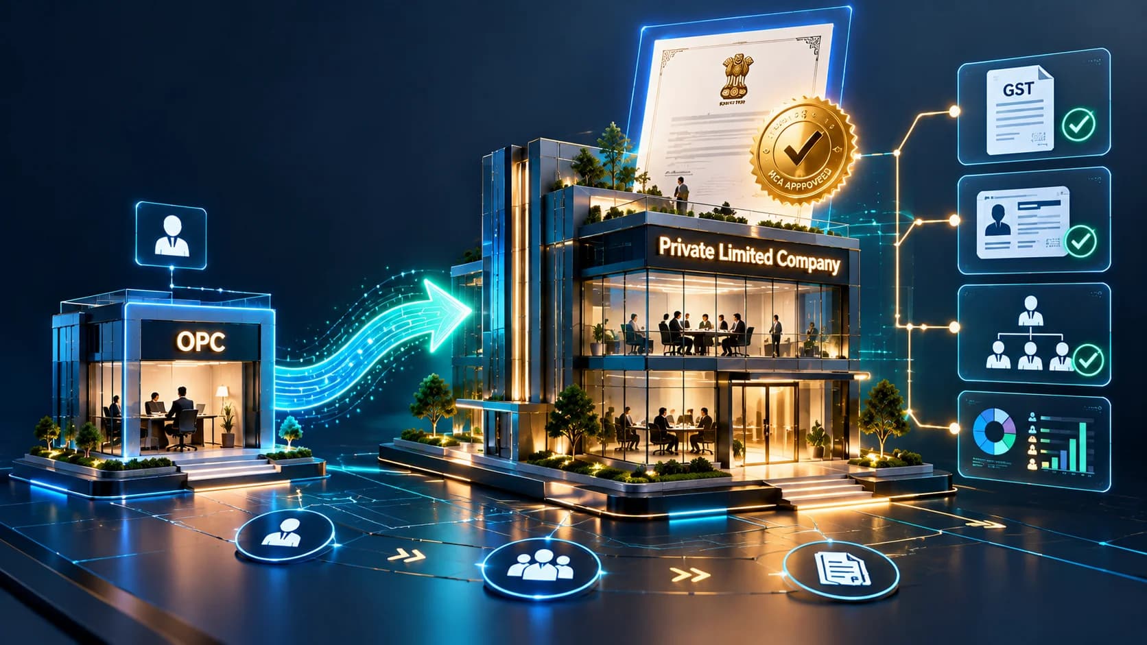 OPC to private limited conversion, OPC conversion India, One Person Company conversion, private limited company conversion, MCA conversion filing