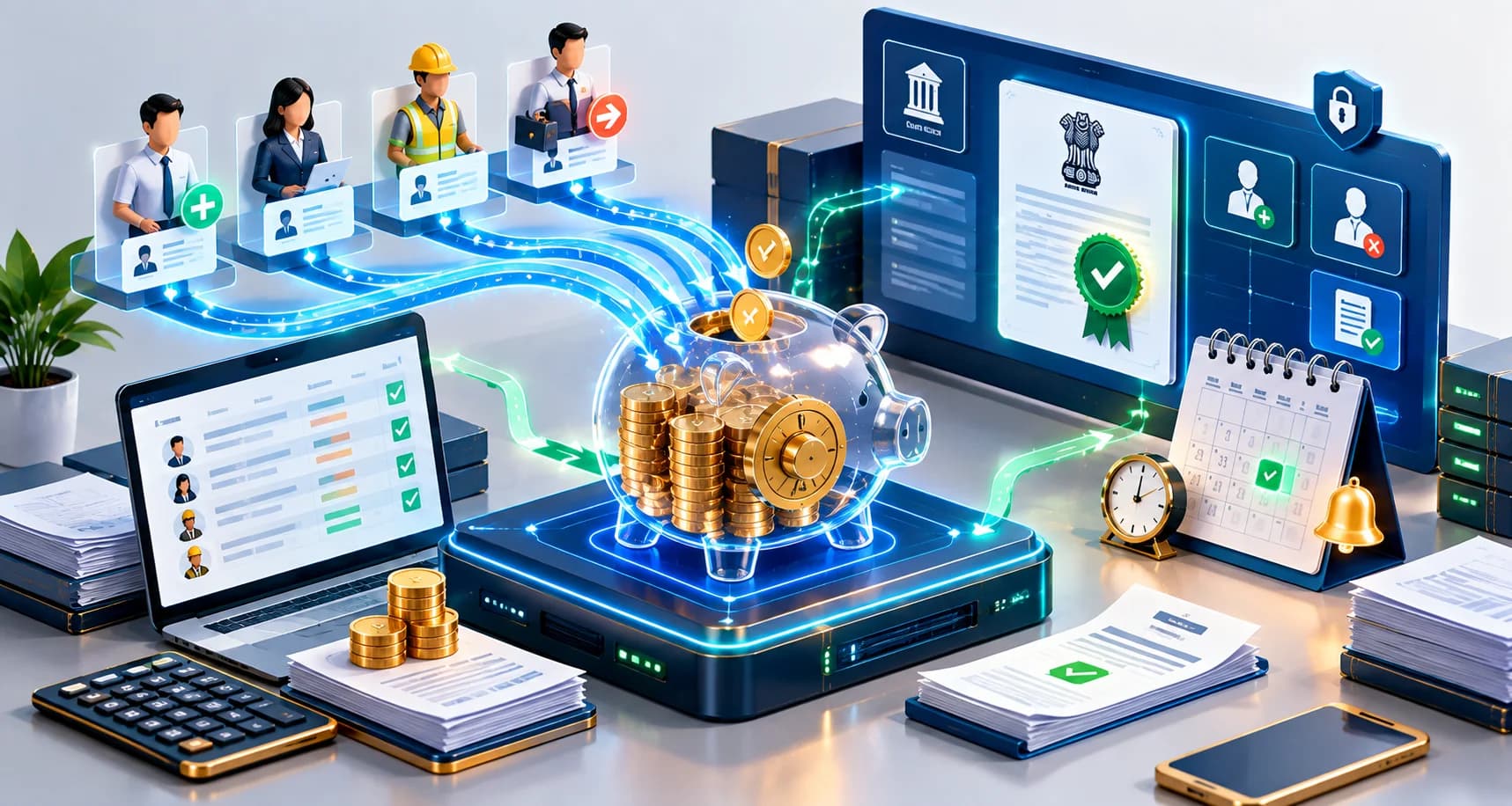 PF return filing, EPFO monthly return, Provident Fund compliance India, PF ECR filing, employer PF contribution